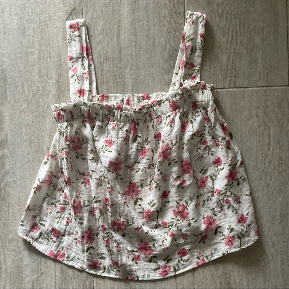 Lush Clothing Floral Pink & White Top